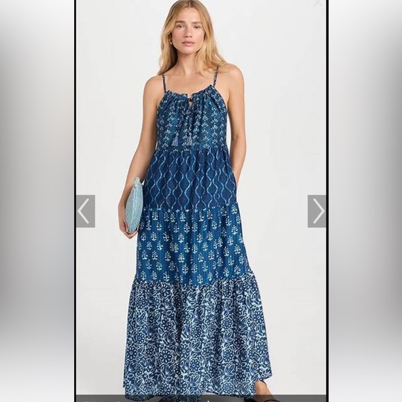 Faherty Dresses & Skirts - Faherty Sun Chaser Tiered Maxi Dress Cotton Silk Sunburst Mix Print Boho SM NWT